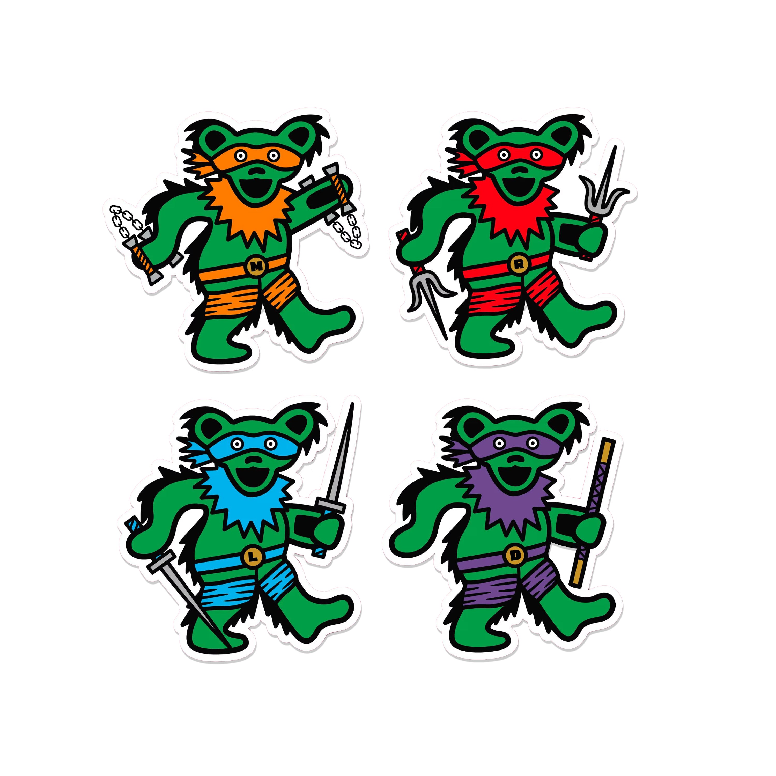 Grateful Dead Ninja Bears 4 Pack
