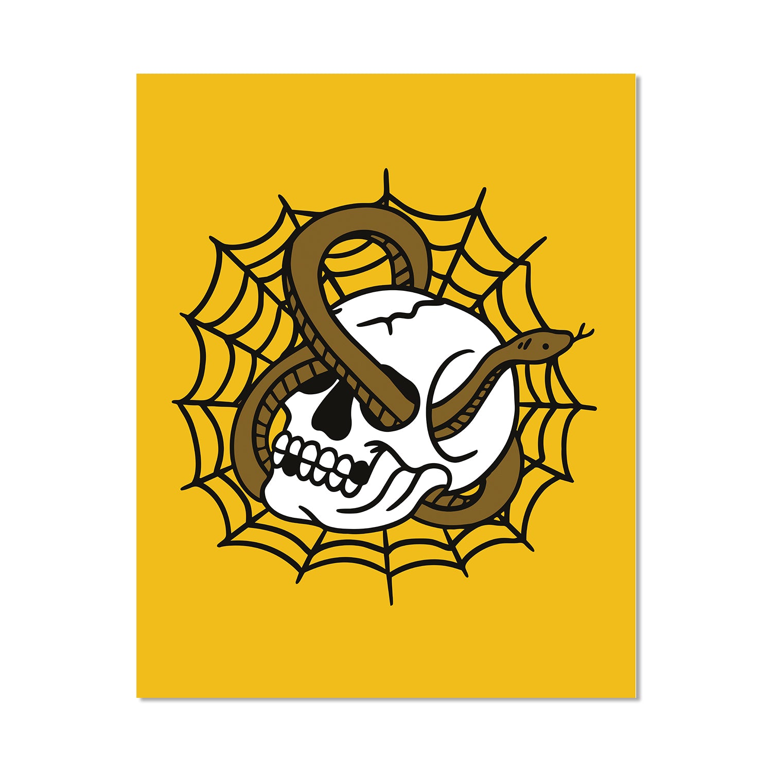 Skulls Snakes Spiderwebs Print